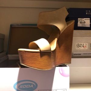 Soda Platform Wedge in Tan